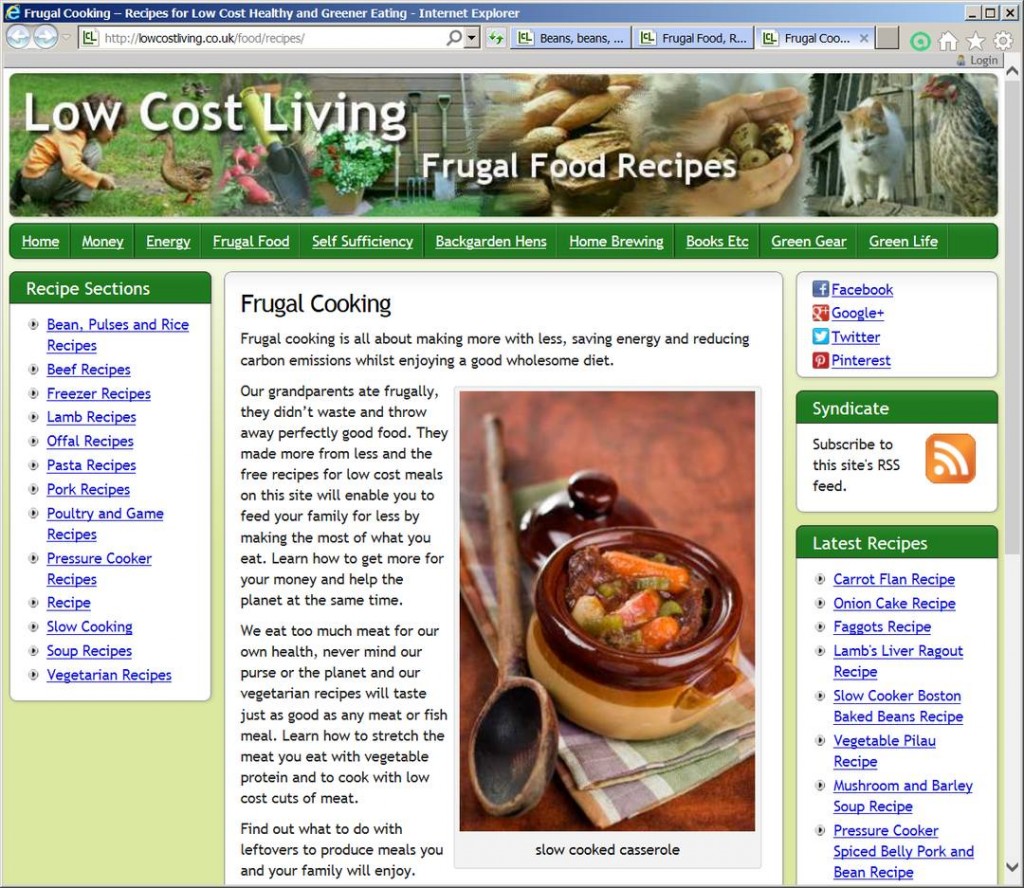 Frugal Cooking Recipes Site